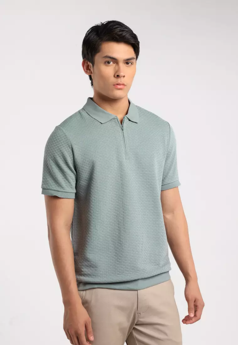 MOC - Kaos Polo Pria Lengan Pendek Caleb - Light Green