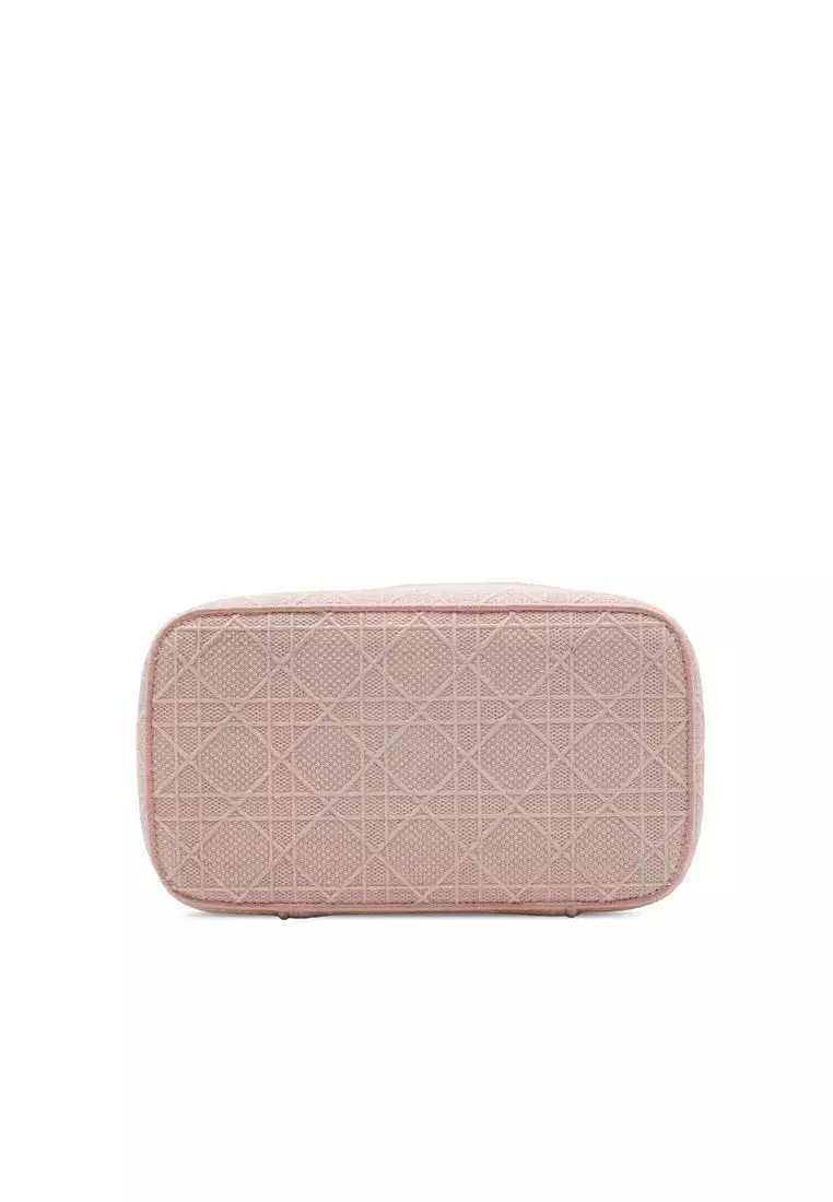 Pre-Loved Dior Diortravel Canvas Cannage D Lite Vanity Case