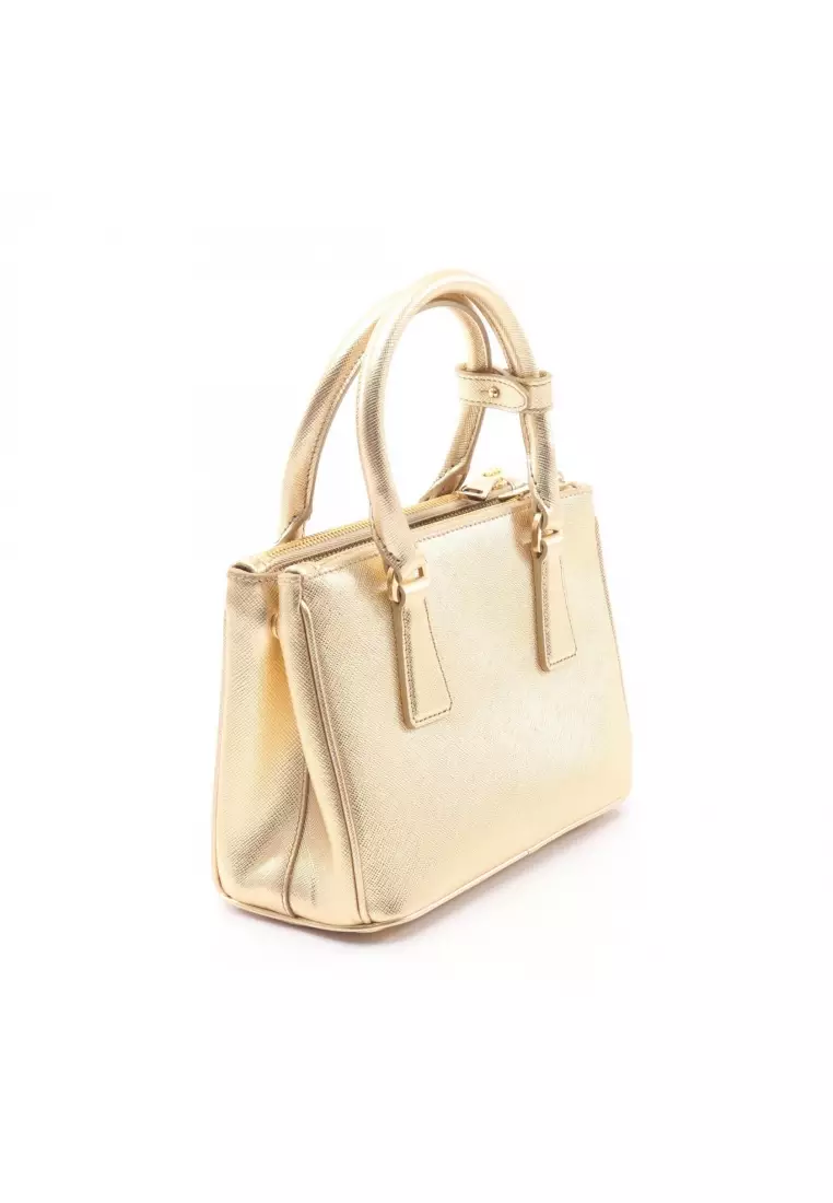 Pre-Loved Prada Galleria SAFFIANO LUX 2WAY Handbag Saffiano leather gold