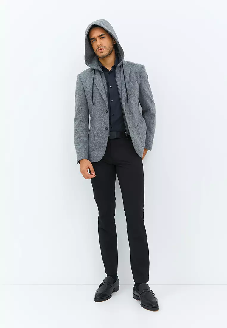 Jobb Darden-T2 Hybird Blazer Pria Slim Fit Light Grey