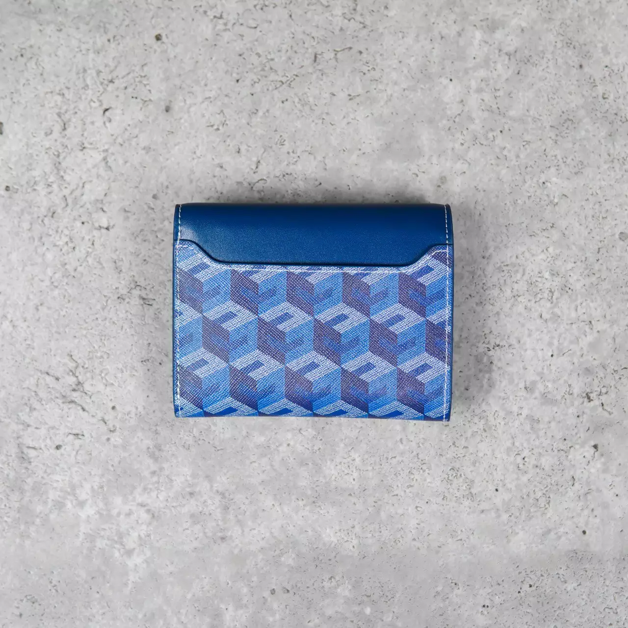 Dompet CHRISTY NG RUBIO MONOGRAM PATTERN BLUE TRIFOLD WALLET 100% ORIGINAL