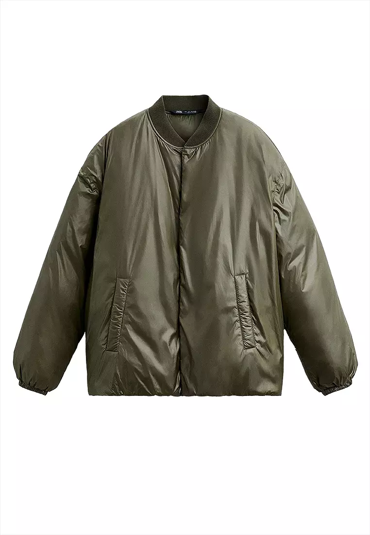 Zara oversized bomber jacket discount