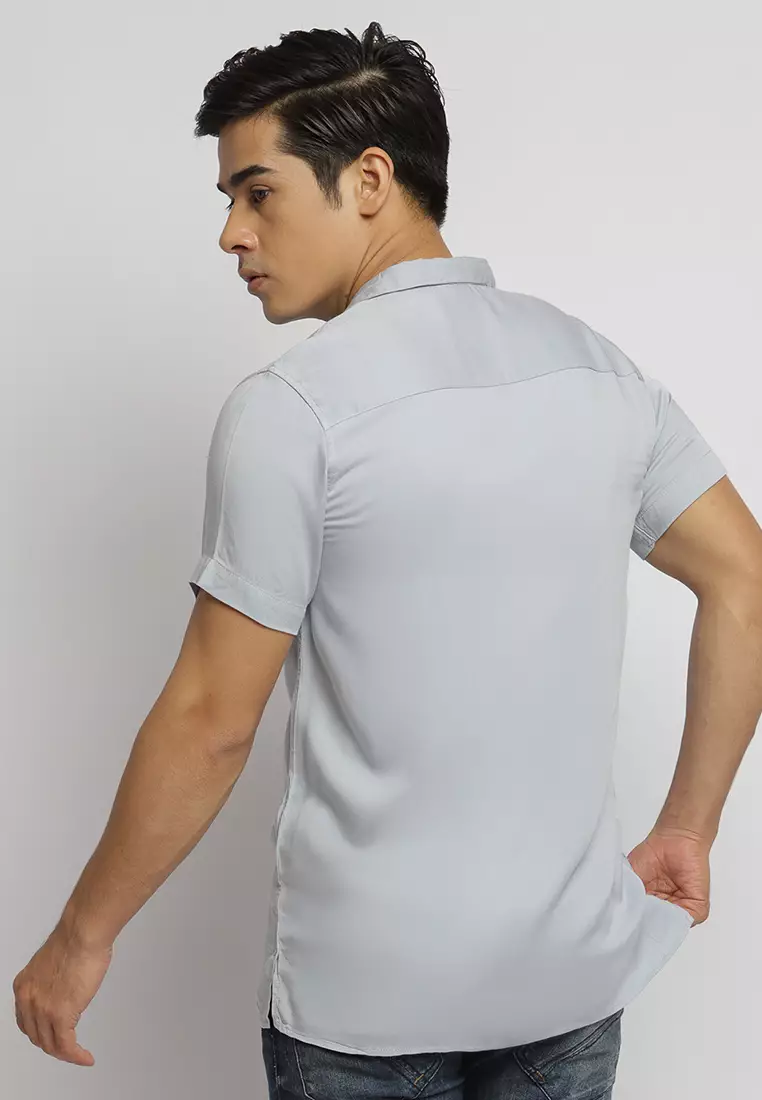 Cuban Light Grey Casual Shirt