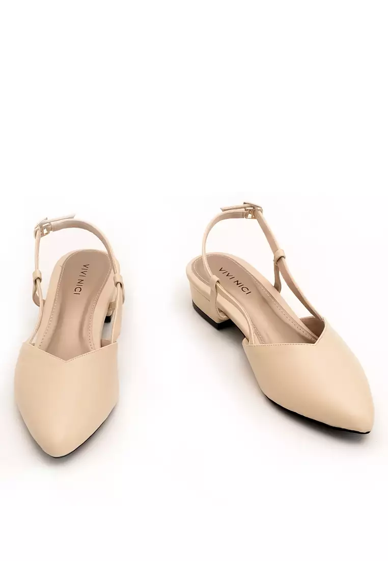 VIVI NICI - Xera Sepatu Sandal Mules Hak 3 cm Cannoli Cream