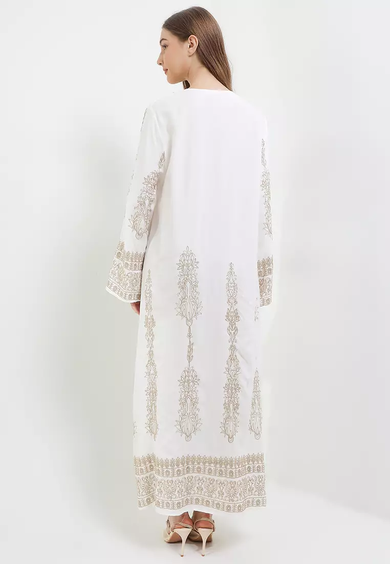L/S Gold Lace Emb Dress