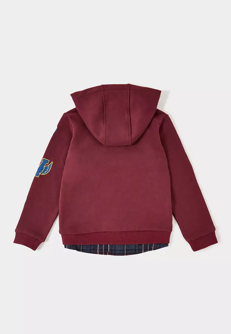 Georgetown burgundy hoodie with mock shirt