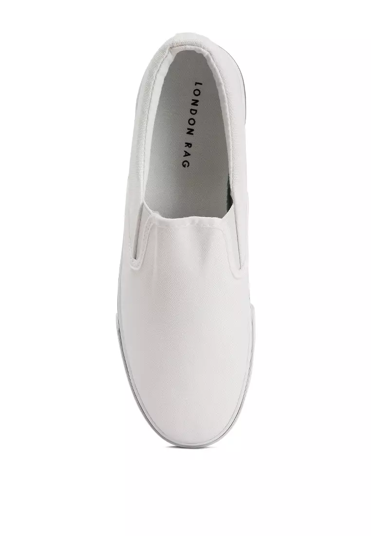 Buy London Rag White Canvas Slip On Sneakers 2024 Online ZALORA