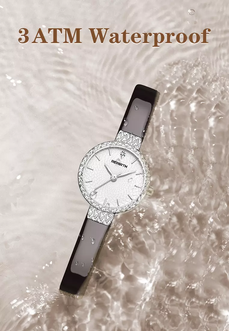 Jam Tangan Wanita Korea Original Anti Air Kuarsa Tali Kulit Jam Wanita Kecil Jam Tangan Cewek silverwhite