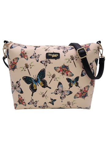 STRAWBERRY QUEEN beige Strawberry Queen Flamingo Sling Bag (Butterfly AS, Beige) D515CACFDE5616GS_1