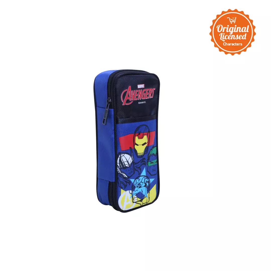 Tempat Pensil Avengers Original – Pencil Case Avengers Biru 22x9 cm | Kotak Pensil Anak Marvel