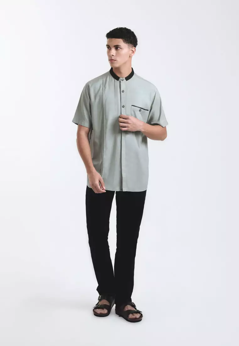 Emba Denim - Arsalan Kemeja Koko Pria Lengan Pendek Regular Light Green