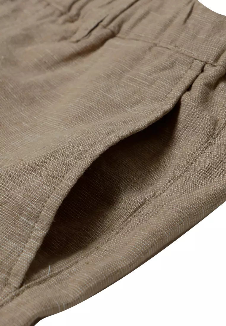 Buy Giordano Men's Cotton Linen Drawstring Cropped Pants 2024 Online ...
