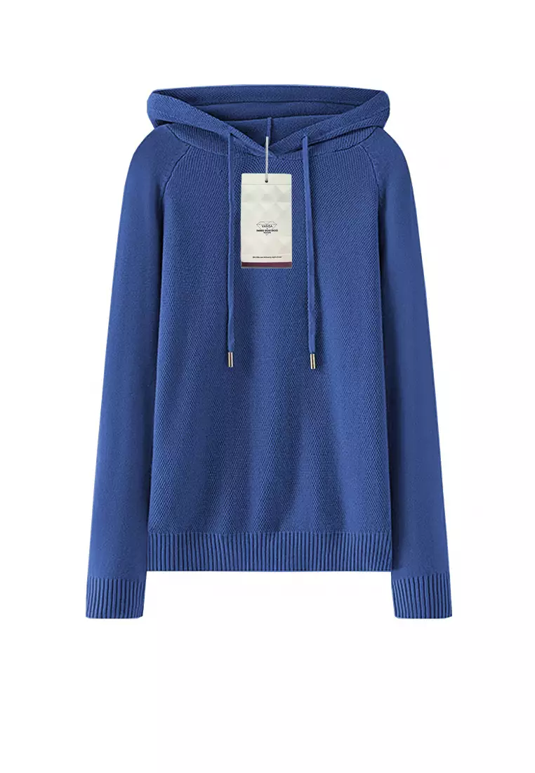 VANSASolid Color Hooded Knitted Sweater VCW-Kw-05232