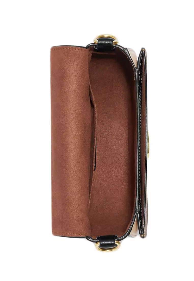 Morgan Saddle Bag In Colorblock Signature Canvas - Brown/Multi