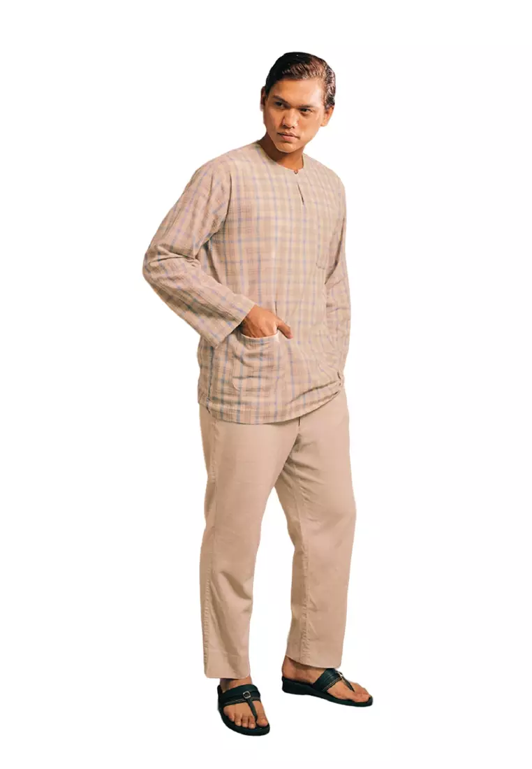 UMMA Arjuna Kurta Bakawali Raya 2024 in Beige