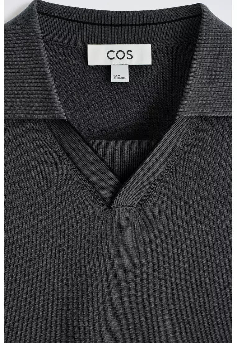 CONTRAST-TIPPED KNITTED POLO SHIRT