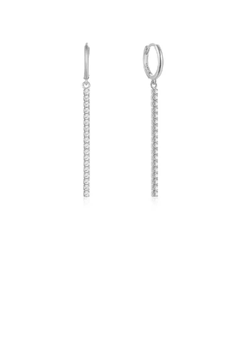 White stone long earrings top