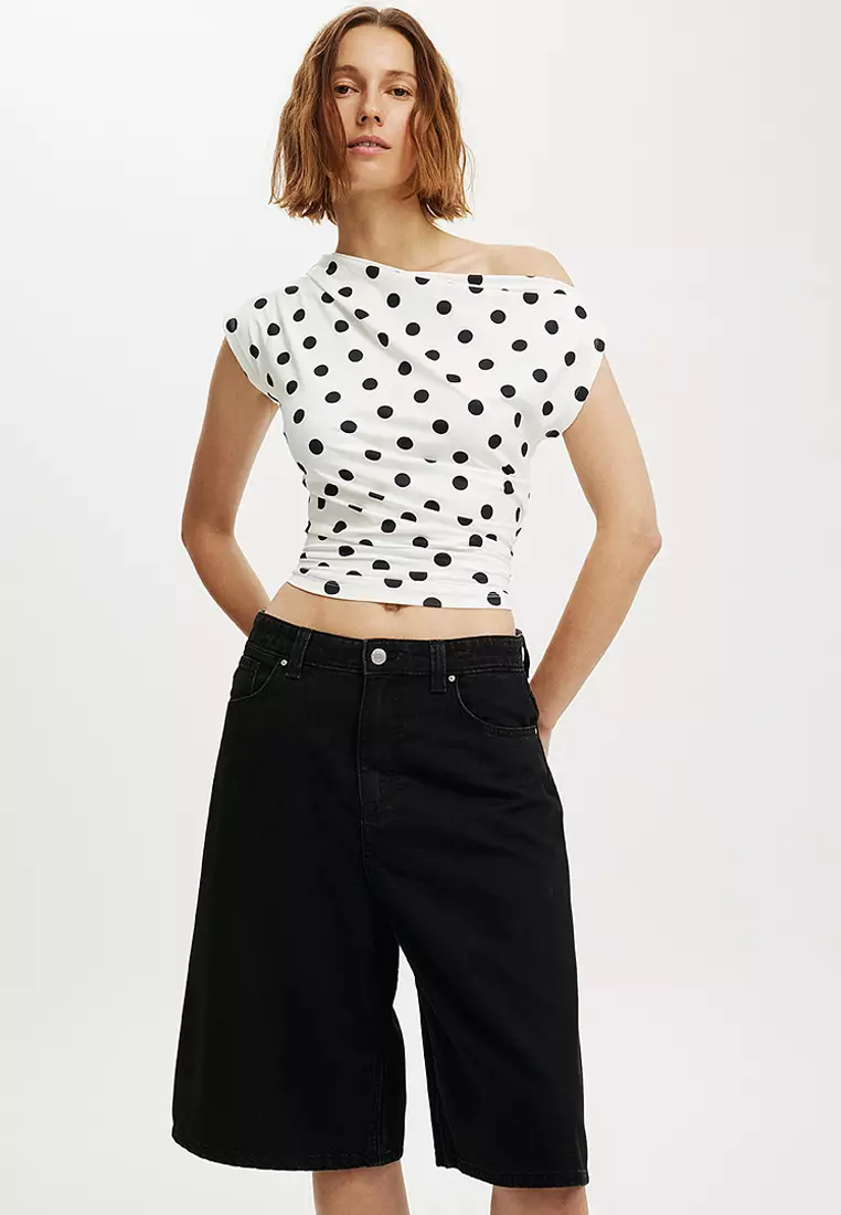 Lyocell Wide Denim Jorts