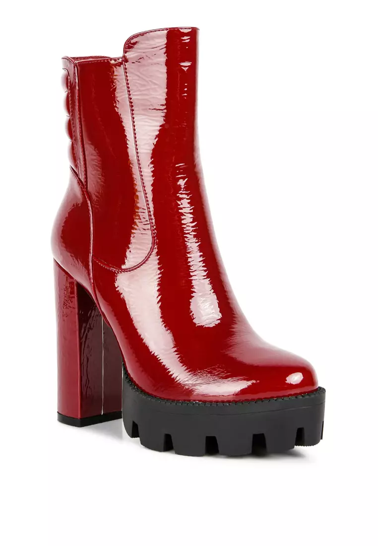 Burgundy shiny boots new arrivals