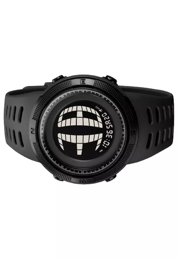 Jam Tangan Digital Pria Sporty Waterproof Alarm Black ORIGINAL