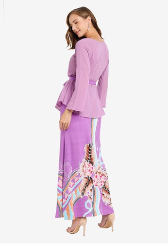 Buy Calista Batik Set from Masterpiece By Masrina Abdulla in Purple at Zalora