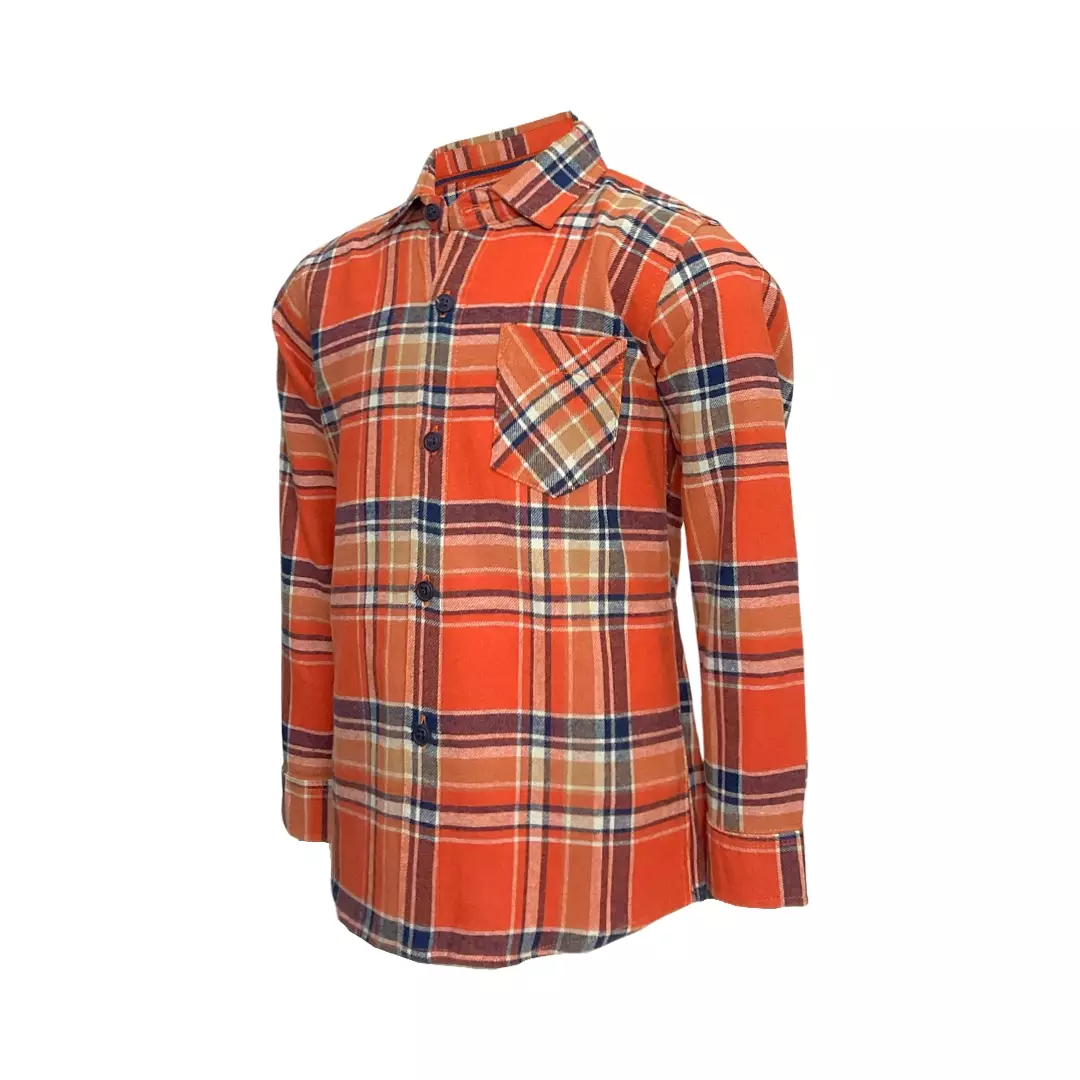 Pingu Kemeja Anak Laki Laki Flannel Panjang Orange 92100327