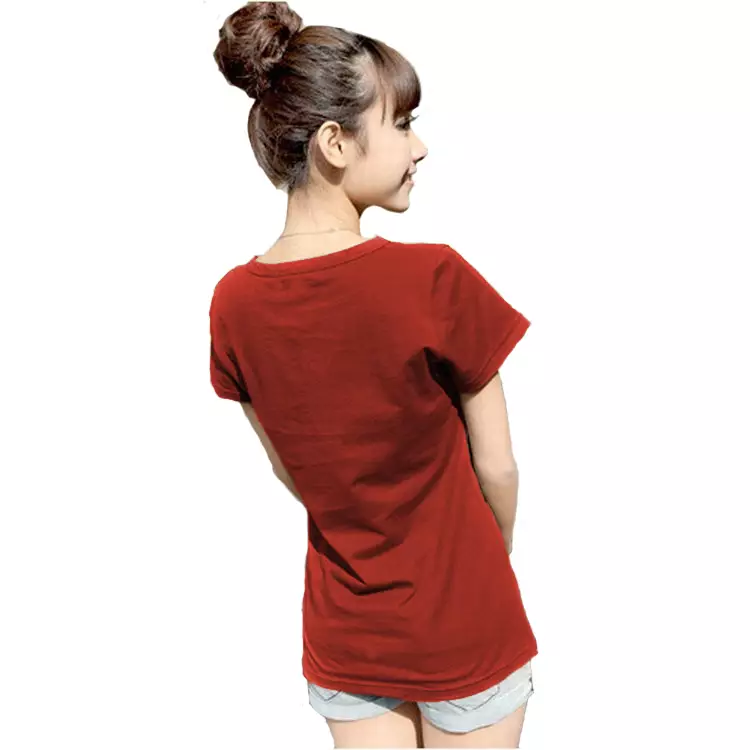 OKECHUKU Vioree Large T-Shirt V-Neck Oblong Polos Tangan Pendek Kaos Wanita Leher V