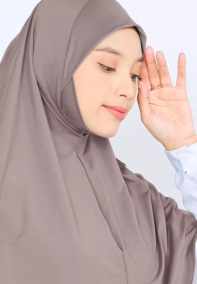Cotton Bee - Kalea Bergo | Hijab Instan Malay | Jilbab Soft Pad Dagu - Mocha