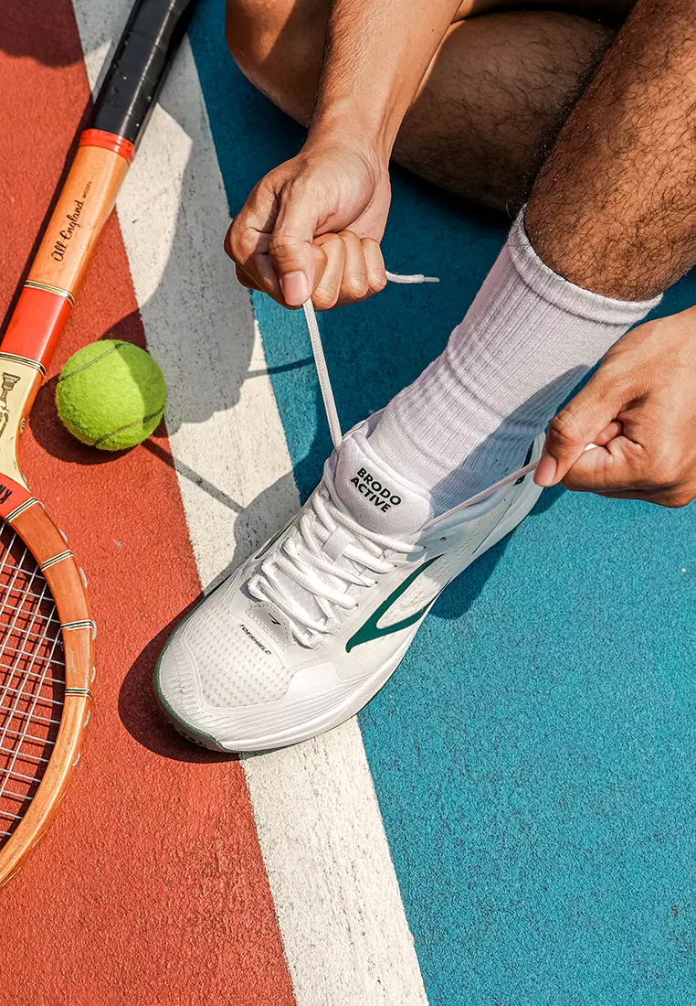 BRODO - Active Stance Tennis White Olive