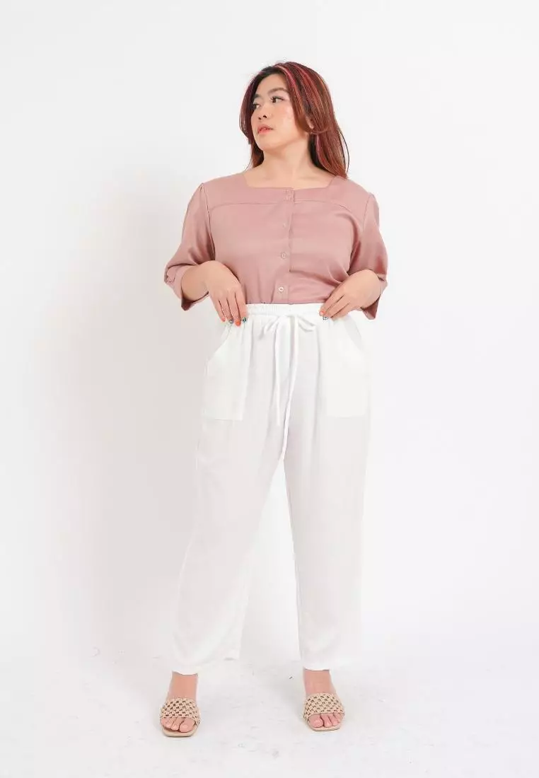 Plus Size Pants Yoo Ra Broken White