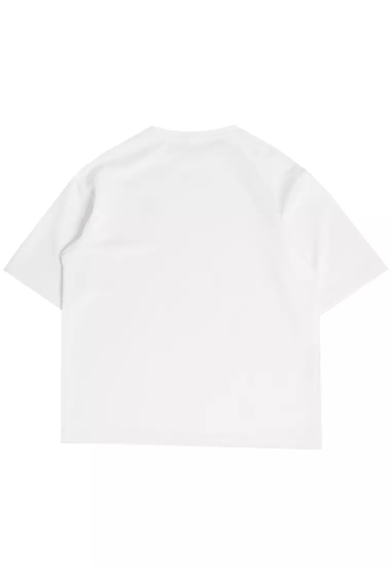 MTP42 kaos oversize gambar jepang japanese wave katakana bahan scuba tebal pria putih