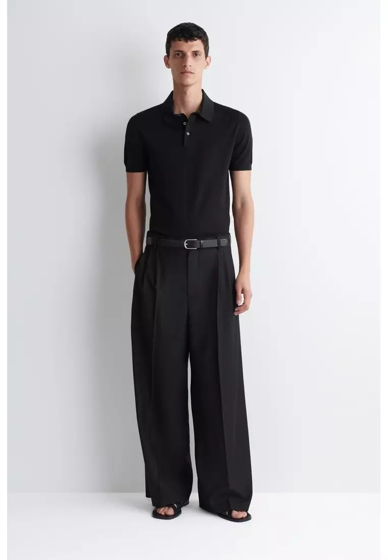 SLIM KNITTED SILK POLO SHIRT