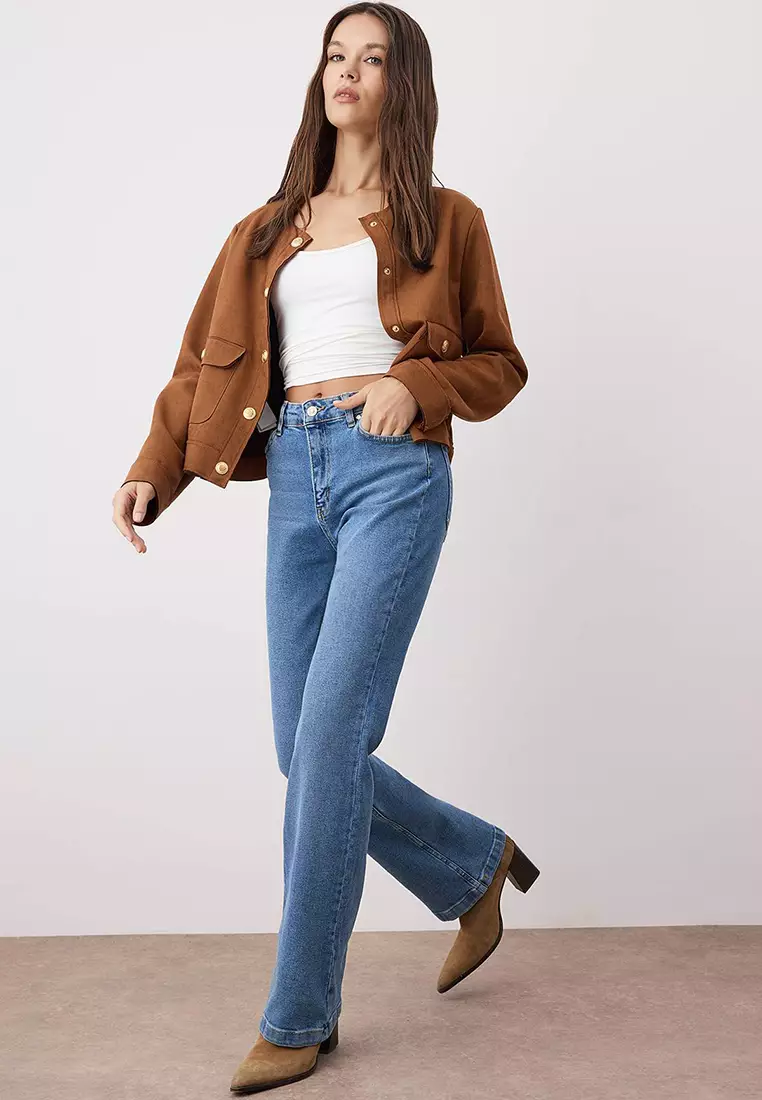 Light Blue High Waist Flared Jeans