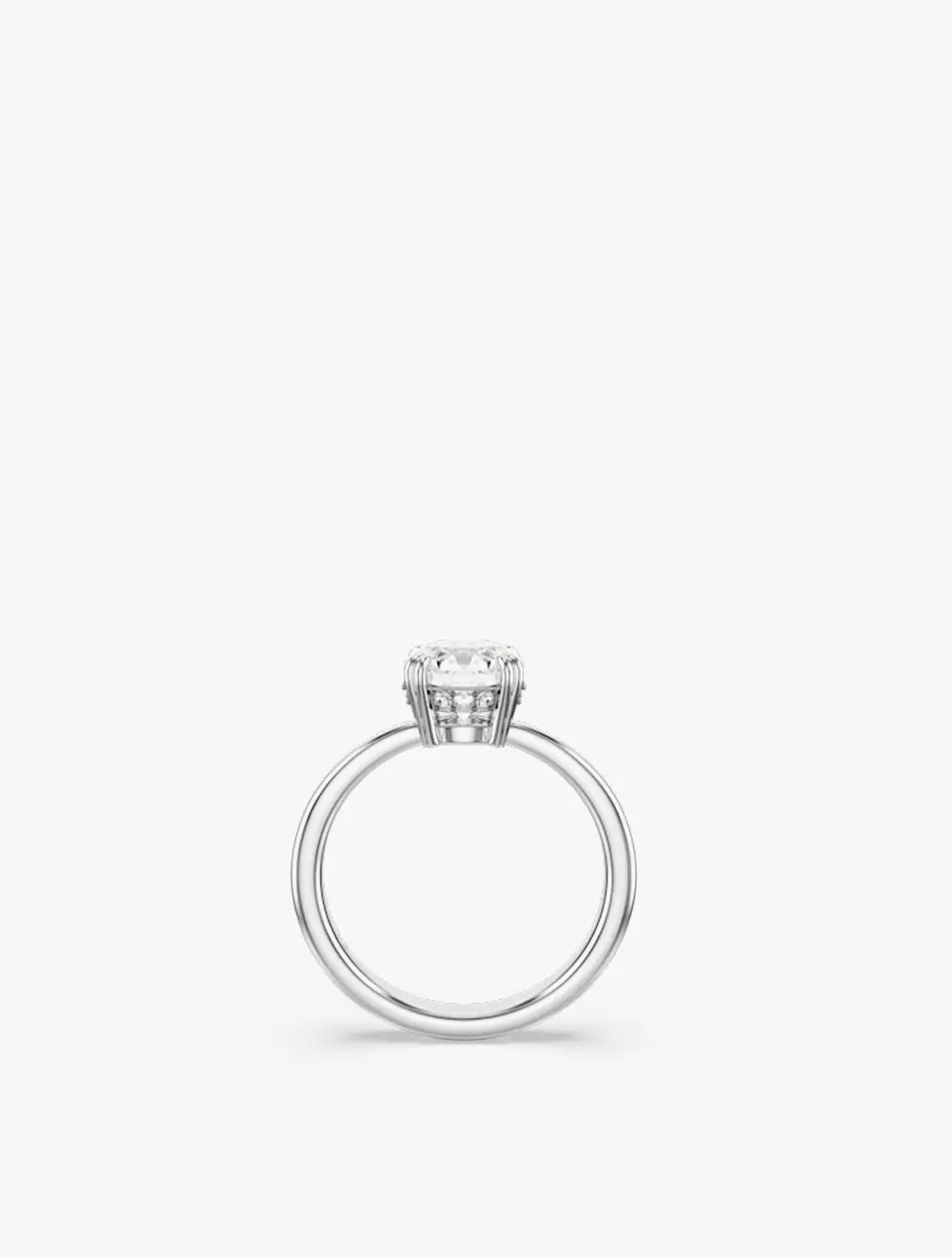 Stilla cocktail ring, Round cut, White, Silver-tone finish - 52