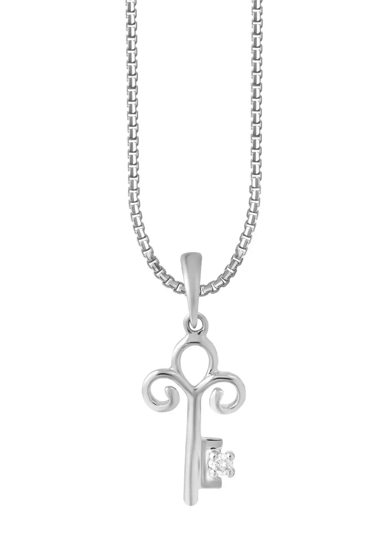 Gold heart and key necklace set sale