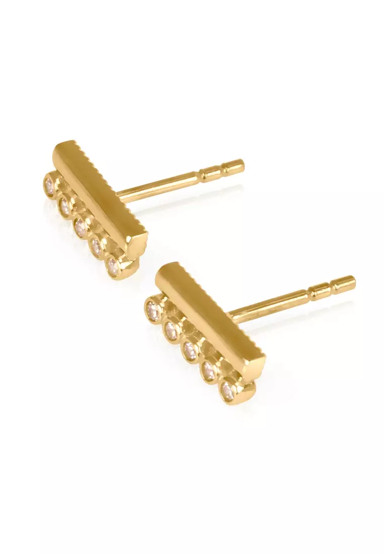 Bar Duo Studs 14k Gold