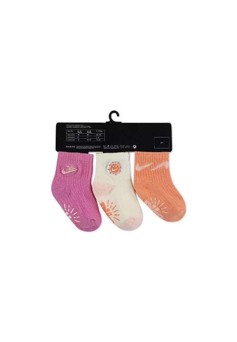 Buy Nike Girls Sunny Swoosh 3 Pack Gripper Set Apricot Agate (Infant ...