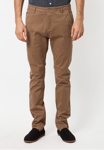 Minarno Brown Cotton Chino Pants