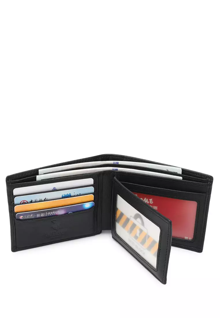 Men's Genuine Leather RFID Blocking Wallet - Black
