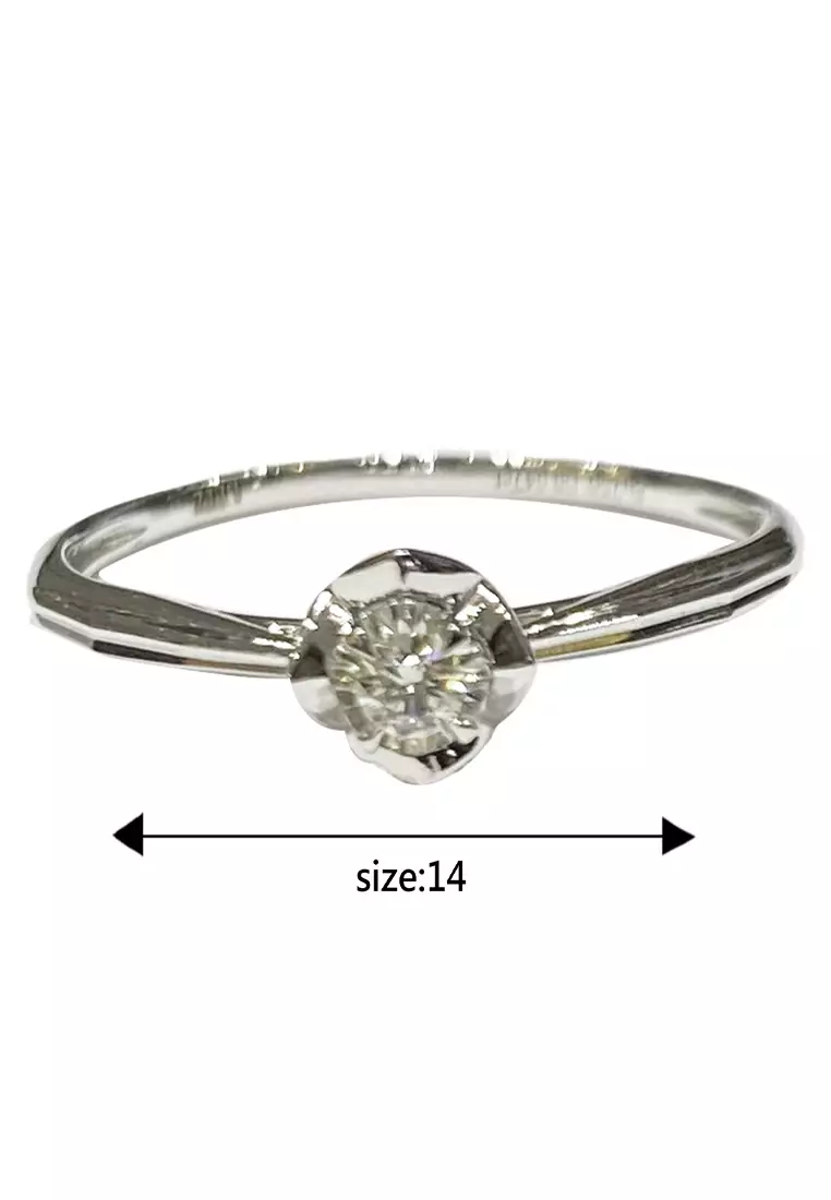 LITZ 18K White Gold Diamond Ring DR142