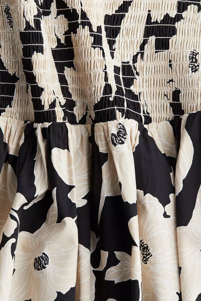 Smocked off-the-shoulder dress