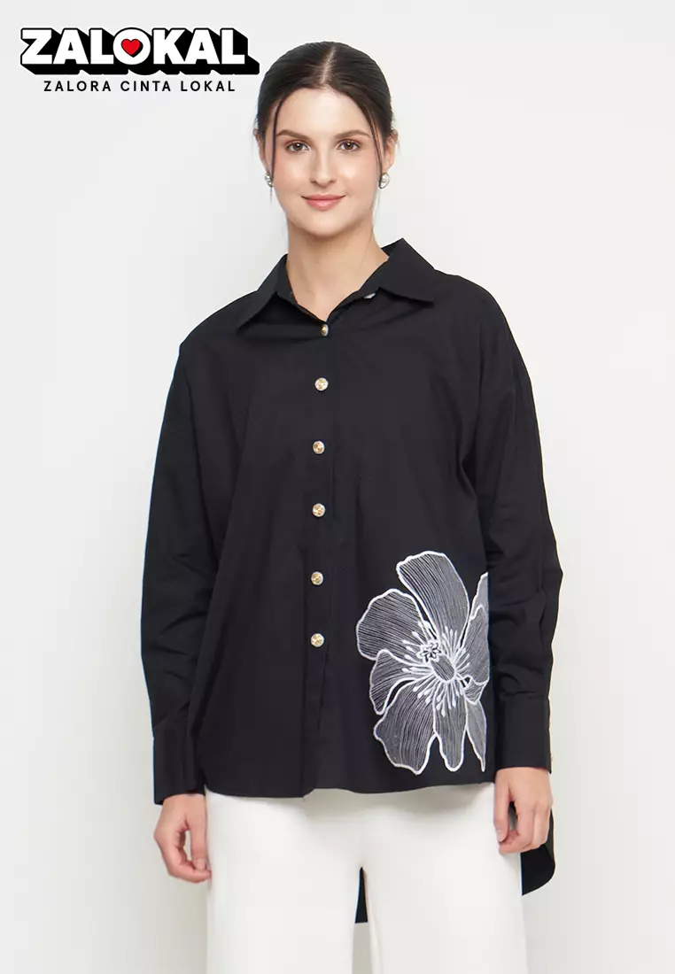 Kamilaa by Itang Yunasz Kemeja Victoria Black