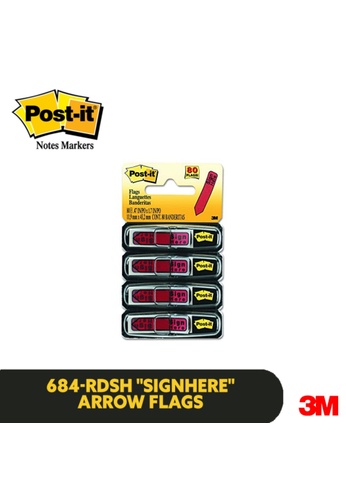 Red 20/Dispenser 4 Dispensers/Pack, Wide 0.47 in Post-it Message Flags,Sign Here 684-RDSH 