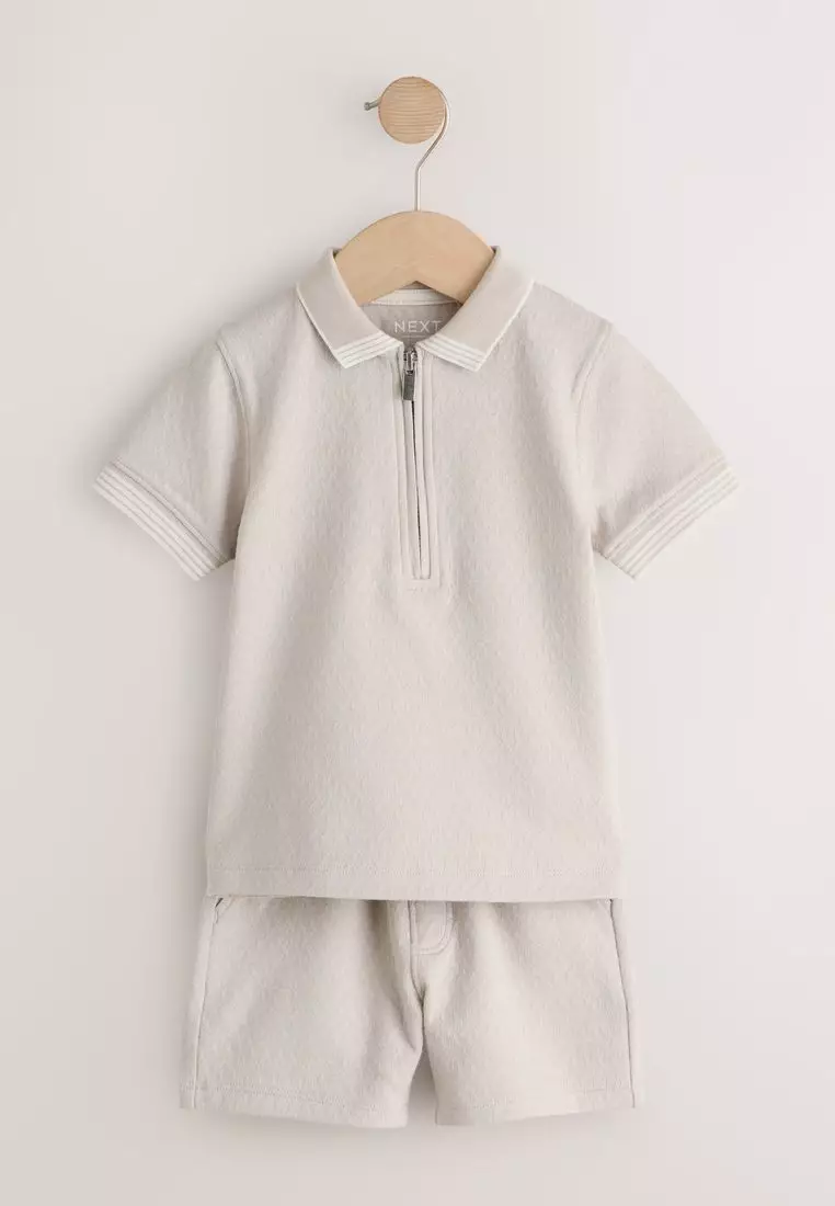 Short Sleeve Polo Shirt And Shorts Set