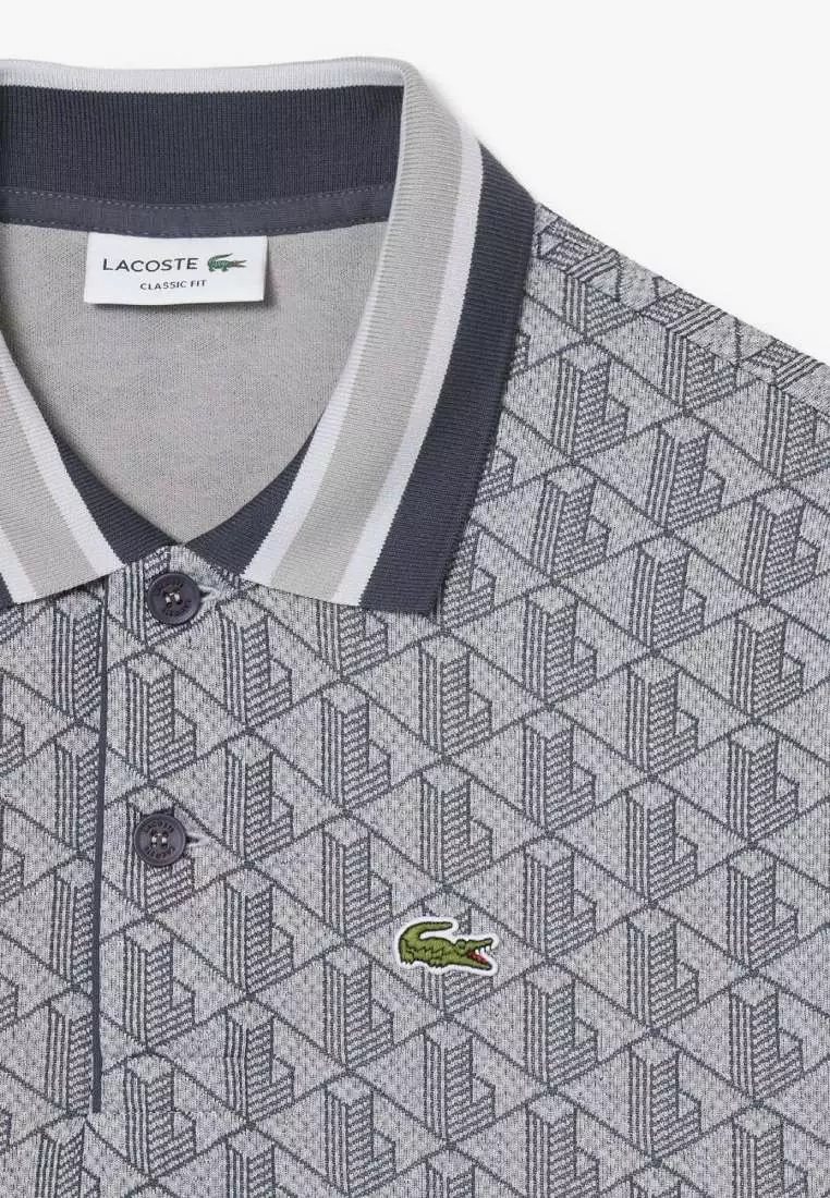 Classic Fit Monogram Jacquard Polo Shirt