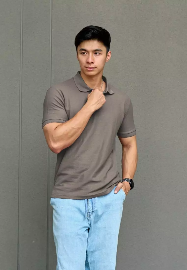 Kale Park Dark Grey 02/ Kaos Polo Pria Lengan Pendek Kerah / Polo Shirt Slim Fit