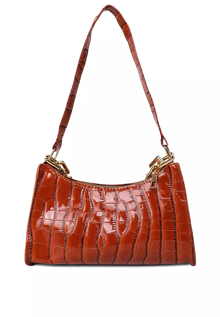 Buy London Rag Mocca Croc Patten Baguette Bag 2024 Online | ZALORA ...