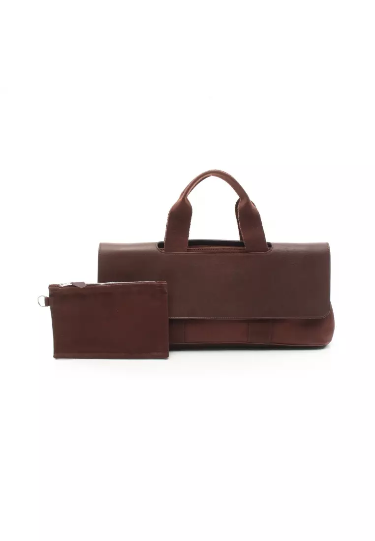 Hermes Hermes Valparaiso MM Brown Canvas x Leather Tote Hand Bag