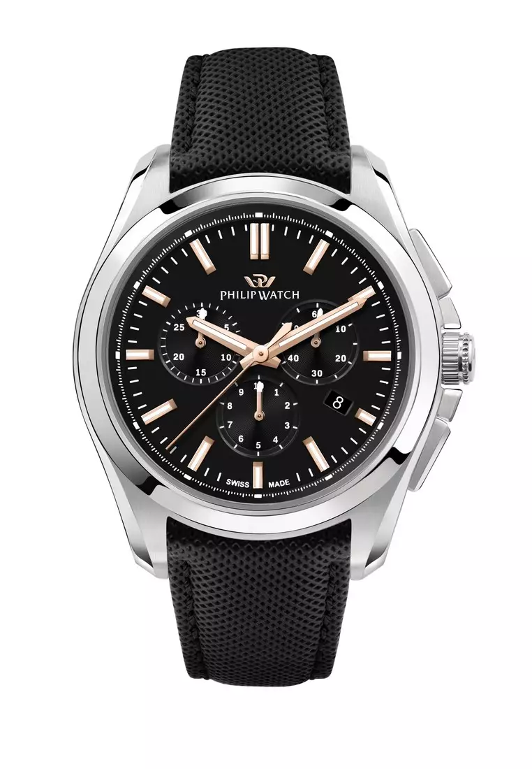 Buy Philip Watch Swiss Made Philip Watch Amalfi 43mm Black Dial