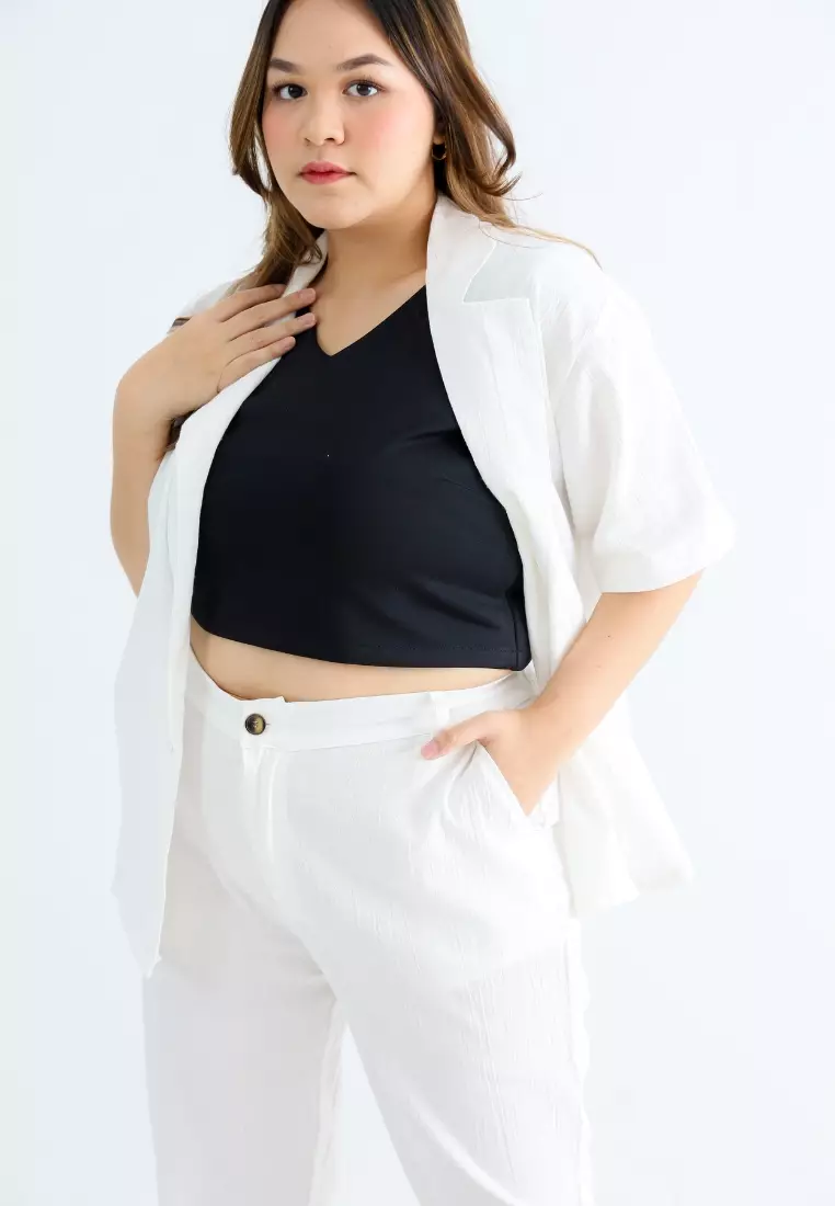 Plus Size Blazer Lorraine Broken White